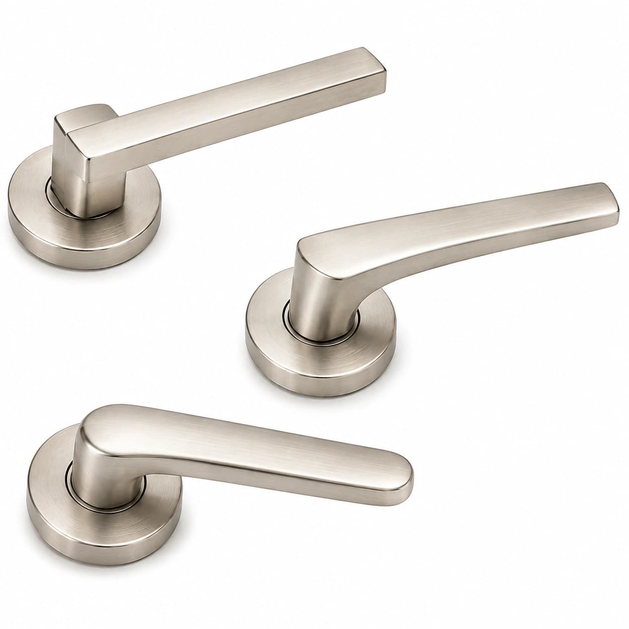 Kalos Contemporary Brushed Nickel Door Lever – Architectural Series