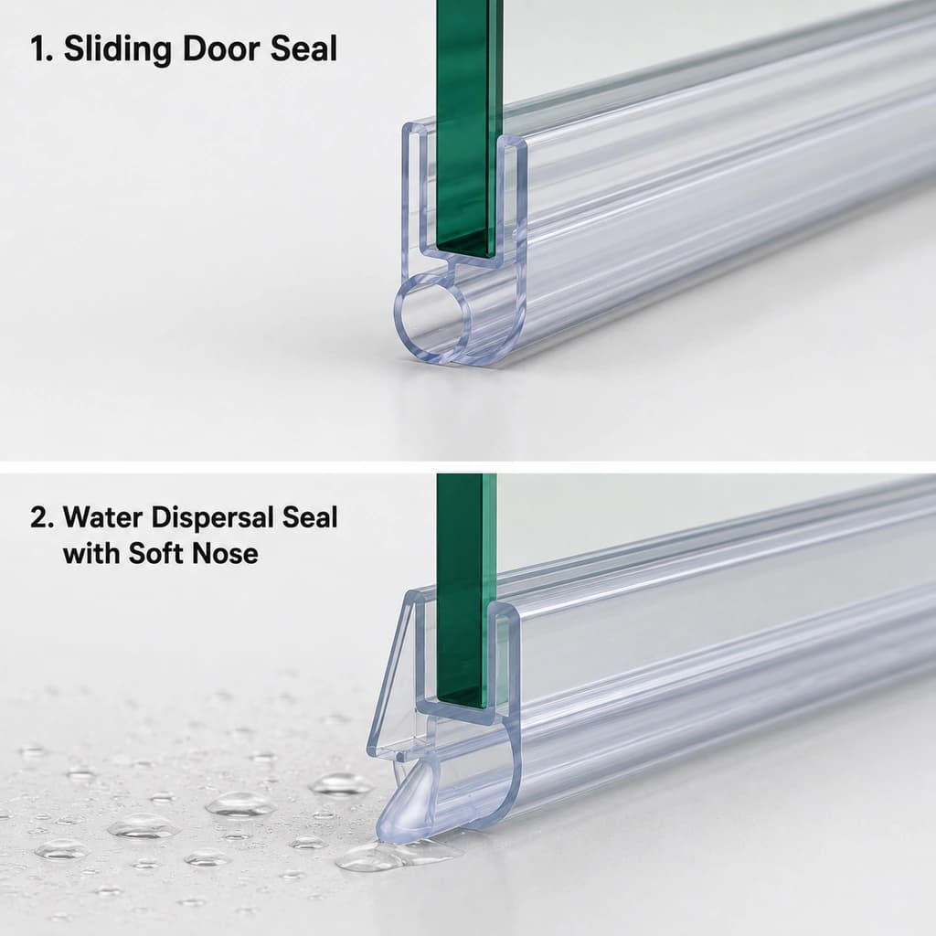 Clear Sliding Door & Water Dispersal Shower Seals